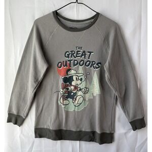 Disney Mickey Mouse Men's Sweatshirt M Great Outdoors Retro Camping Hiking